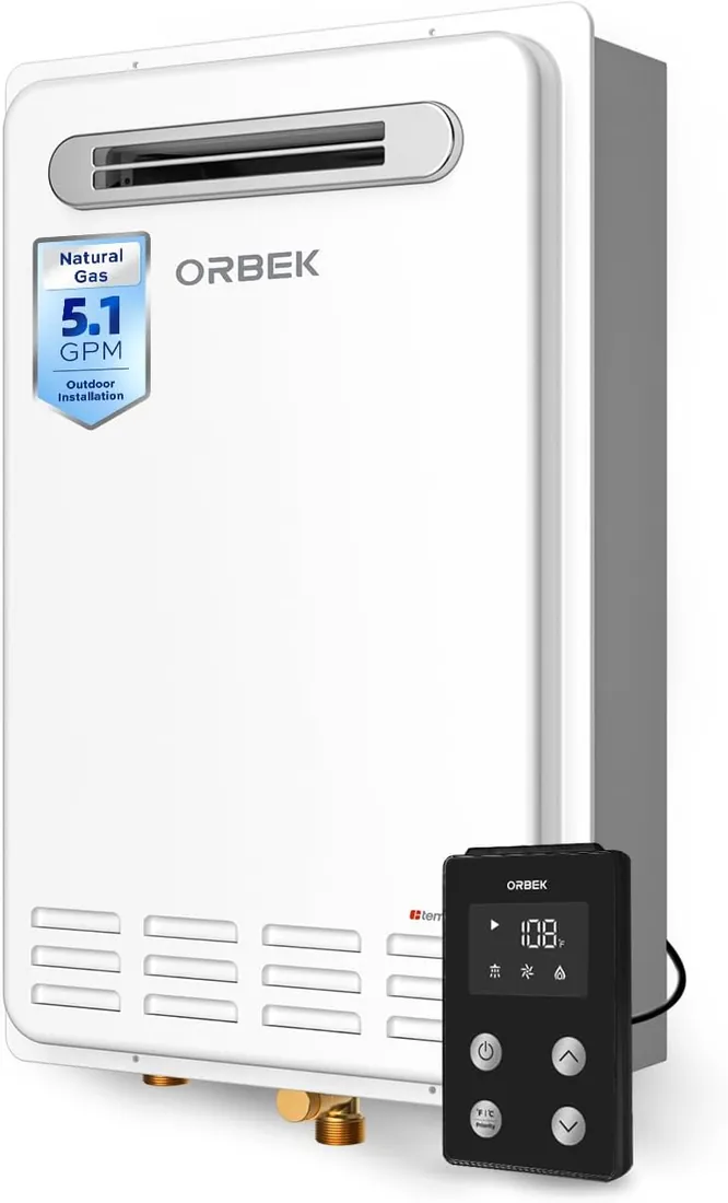 Orbek HS120 120,000 BTU Natural Gas Outdoor Tankless Water Heater